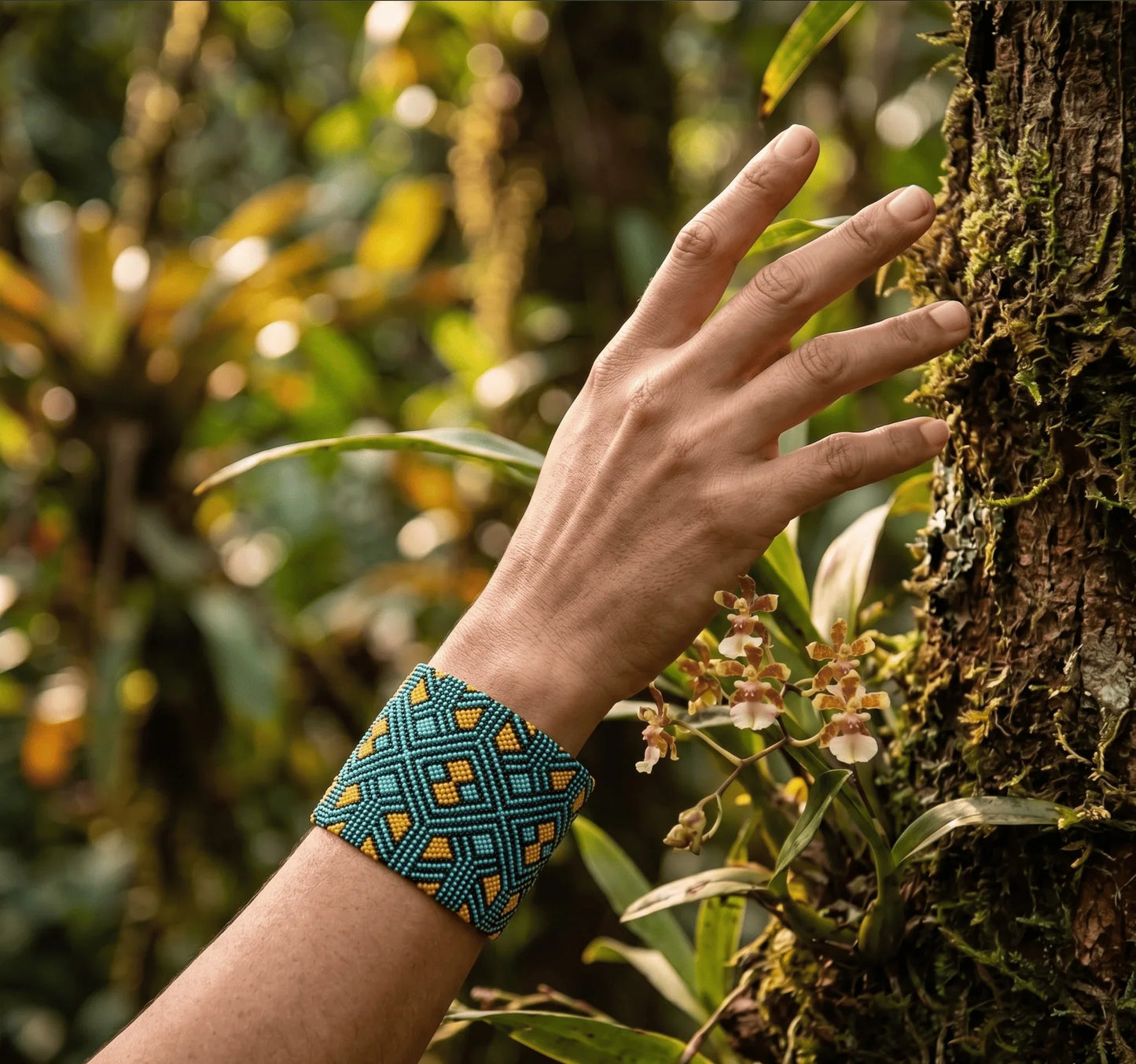 Pulseira Indígena Azul/Amarelo