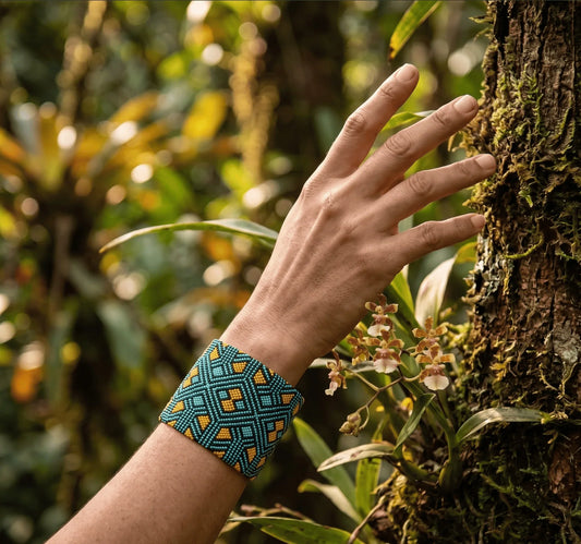Pulseira Indígena Azul/Amarelo